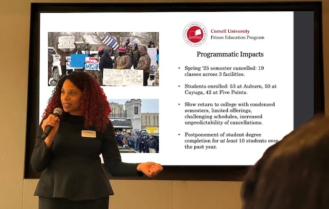 CPEP Staff member Keisha Burrows presents a slide